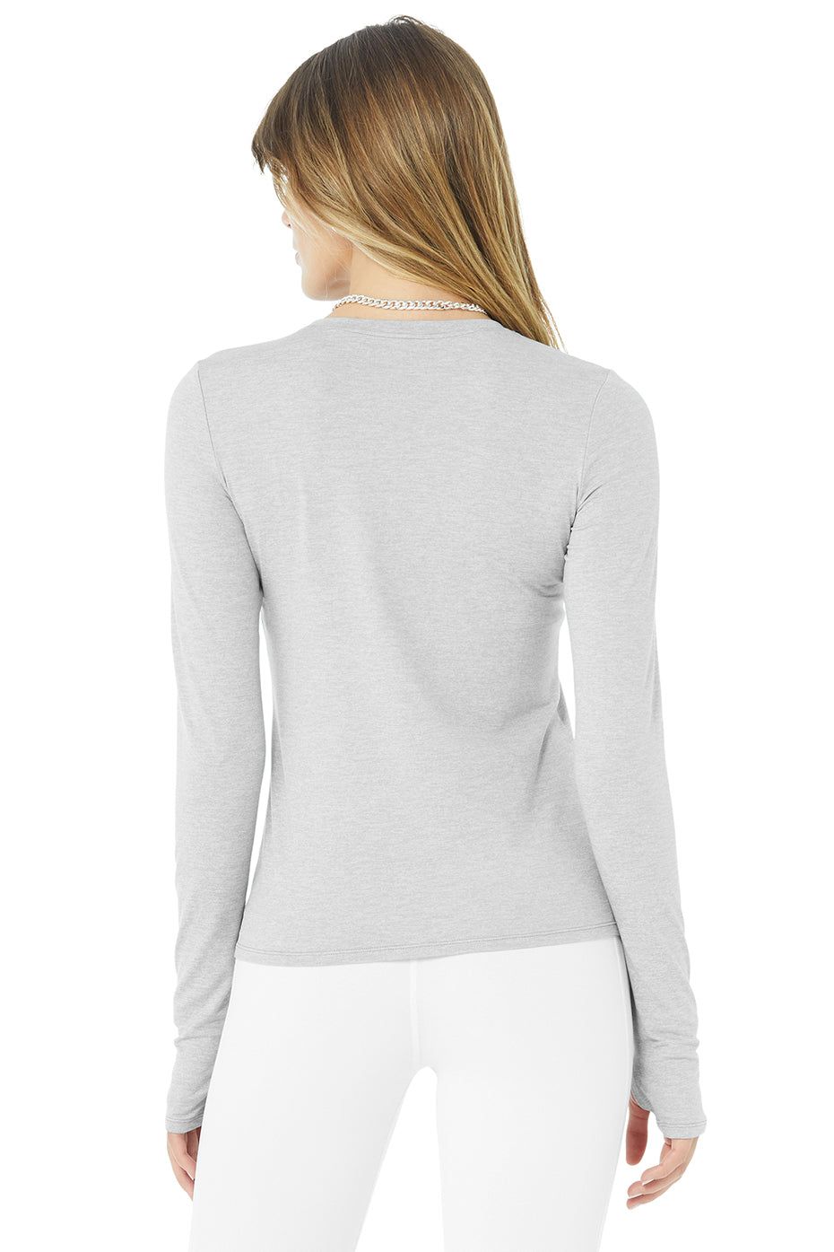 Alosoft Finesse Long Sleeve - Athletic Heather Grey sold by Alo Yoga product image thumbnail 2