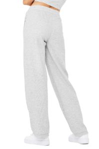Micro Waffle High-Waist Pleasant Wide Leg Pant - Athletic Heather Grey sold by Alo Yoga