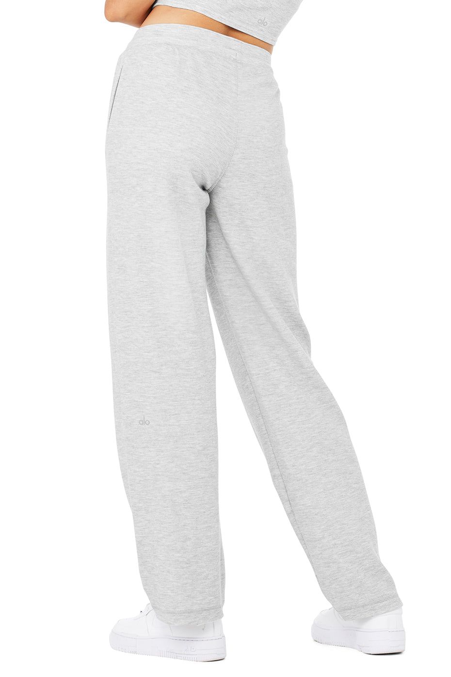 Micro Waffle High-Waist Pleasant Wide Leg Pant - Athletic Heather Grey sold by Alo Yoga product image thumbnail 2