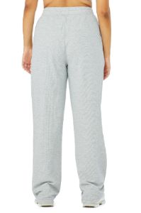 Micro Waffle High-Waist Pleasant Wide Leg Pant - Athletic Heather Grey sold by Alo Yoga
