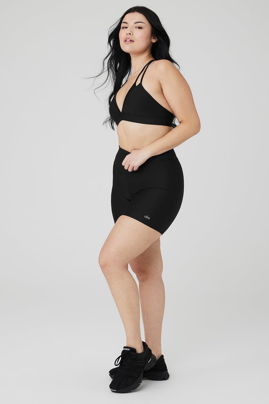 Airlift Layer Up Bra & 5" Airlift Energy Short Set - Black sold by Alo Yoga product image thumbnail 3