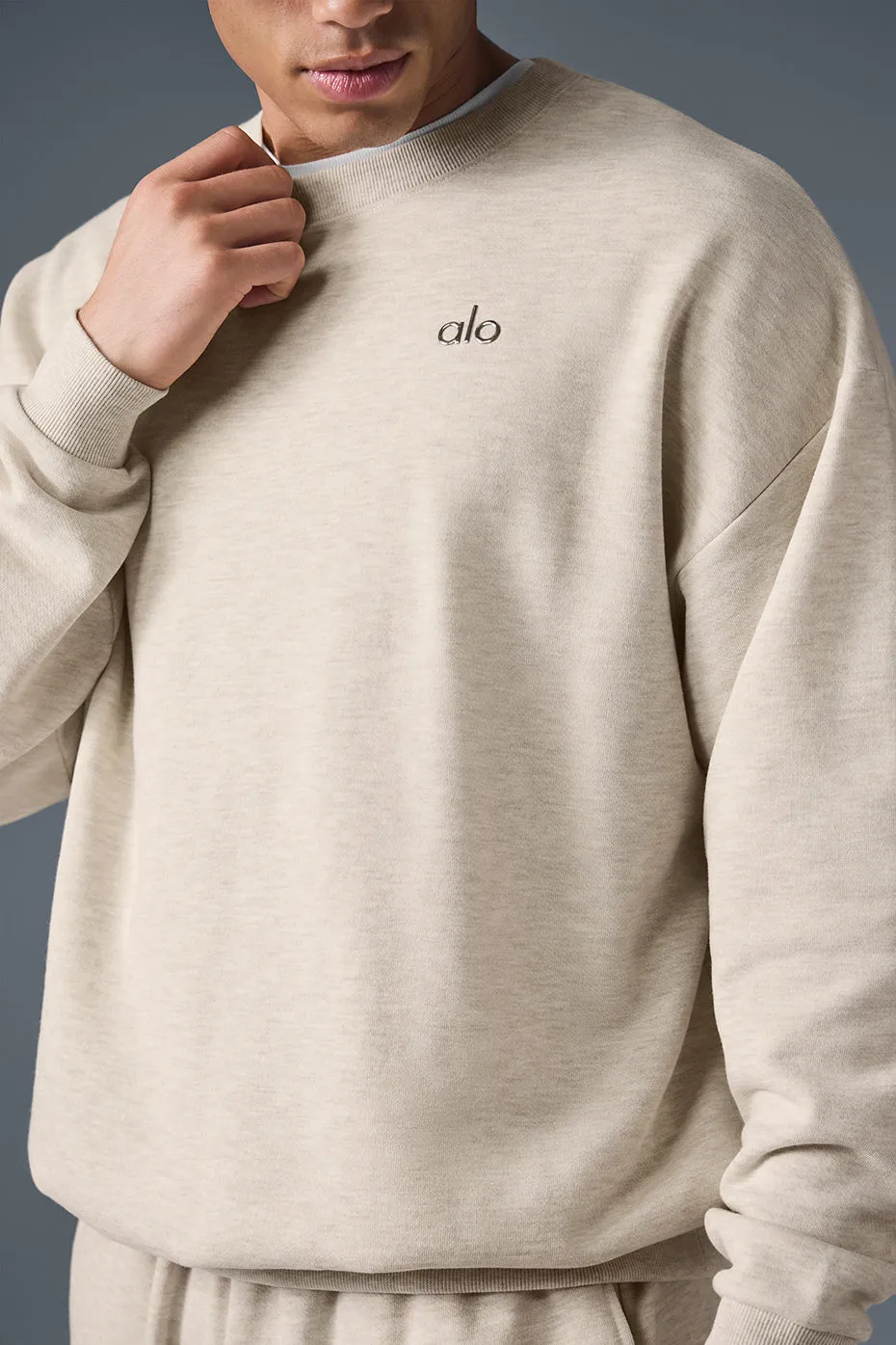 Accolade Crew Neck Pullover - Oatmeal Heather sold by Alo Yoga product image thumbnail 3
