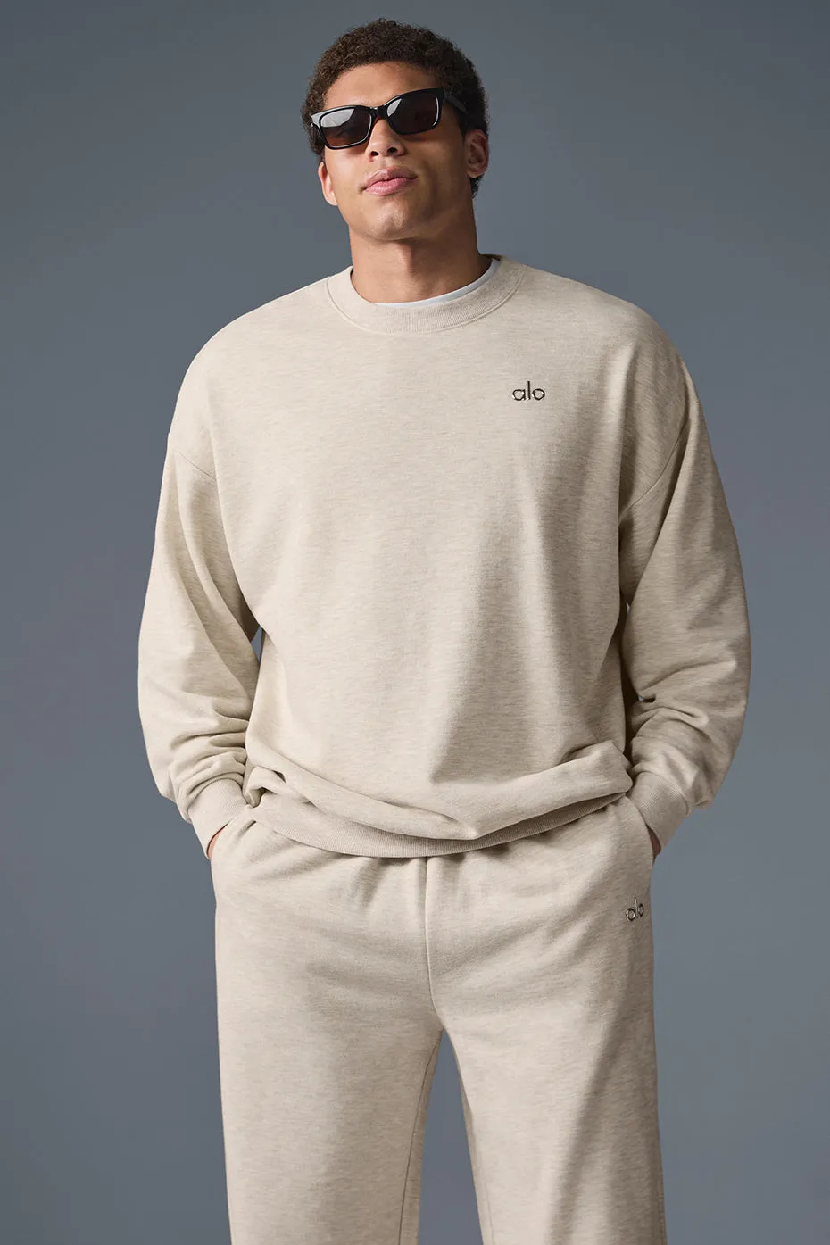 Accolade Crew Neck Pullover - Oatmeal Heather sold by Alo Yoga