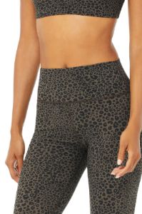 High-Waist Vapor Leopard Legging - Olive Branch sold by Alo Yoga