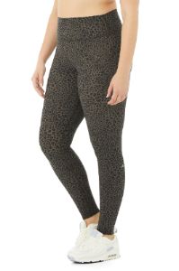 High-Waist Vapor Leopard Legging - Olive Branch sold by Alo Yoga