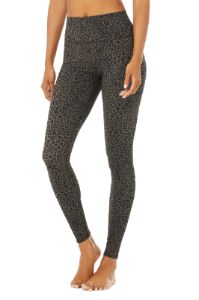 High-Waist Vapor Leopard Legging - Olive Branch sold by Alo Yoga