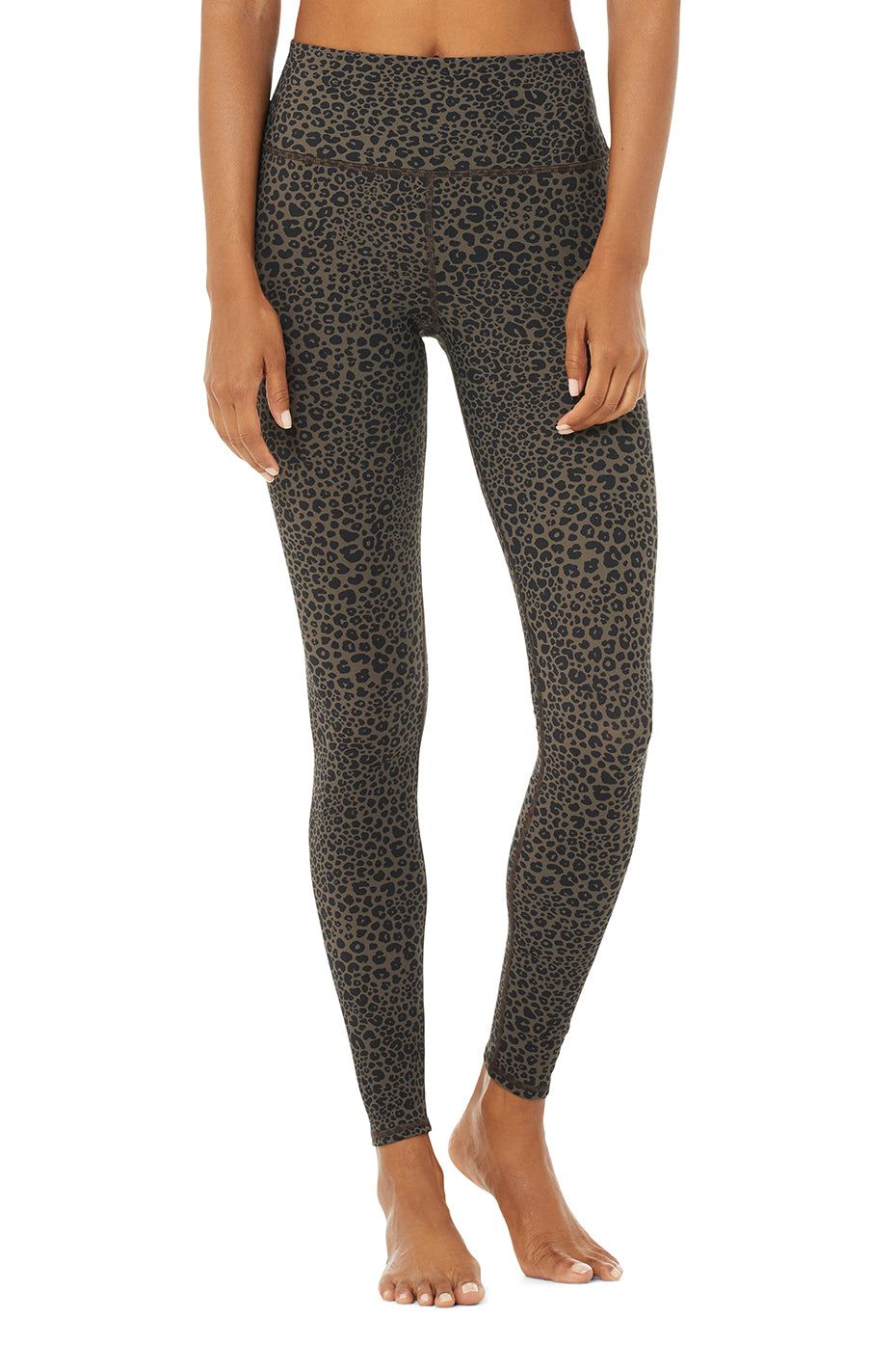 High-Waist Vapor Leopard Legging - Olive Branch sold by Alo Yoga