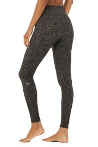 High-Waist Vapor Leopard Legging - Olive Branch sold by Alo Yoga