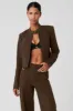 Cropped Full Throttle Moto Jacket - Espresso sold by Alo Yoga