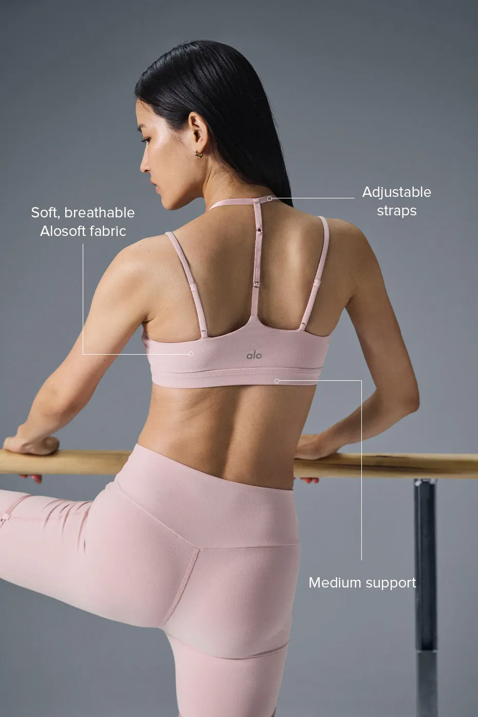 Alosoft Spotlight Bra - Ballet Pink sold by Alo Yoga product image thumbnail 2