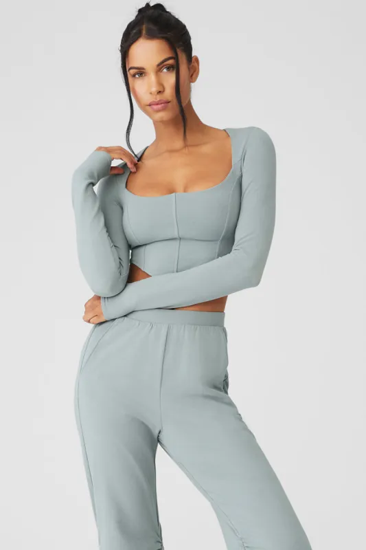 Soft Sculpt Long Sleeve - Cosmic Grey sold by Alo Yoga