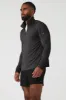 Conquer 1/4 Zip Reform Long Sleeve - Dark Heather Grey sold by Alo Yoga