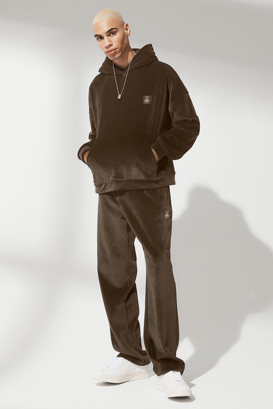 Velour Baller Hoodie - Espresso sold by Alo Yoga product image thumbnail 5