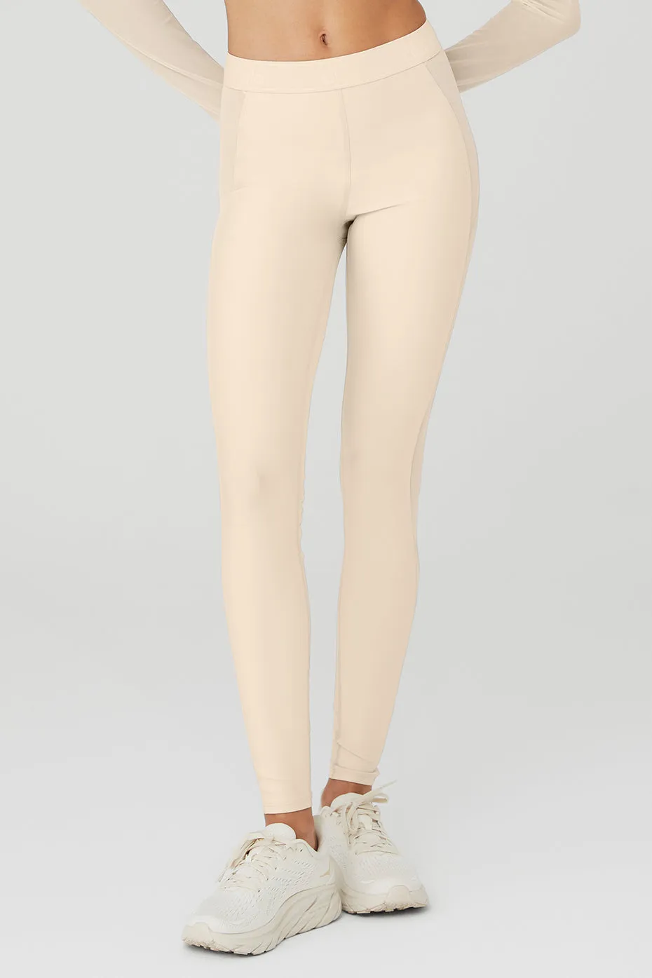 Airlift High-Waist Ballet Dream Legging - Macadamia sold by Alo Yoga