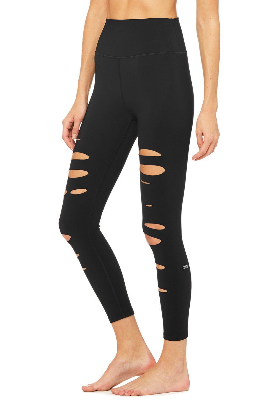 7/8 High-Waist Ripped Warrior - Black sold by Alo Yoga product image thumbnail 3