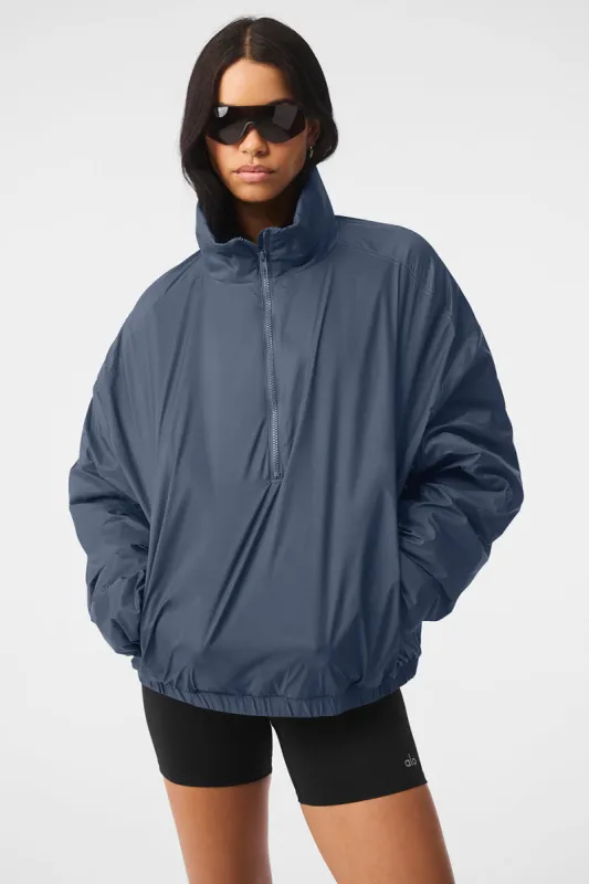 Latitude Light Weight 1/2 Zip Pullover Jacket - Bluestone sold by Alo Yoga