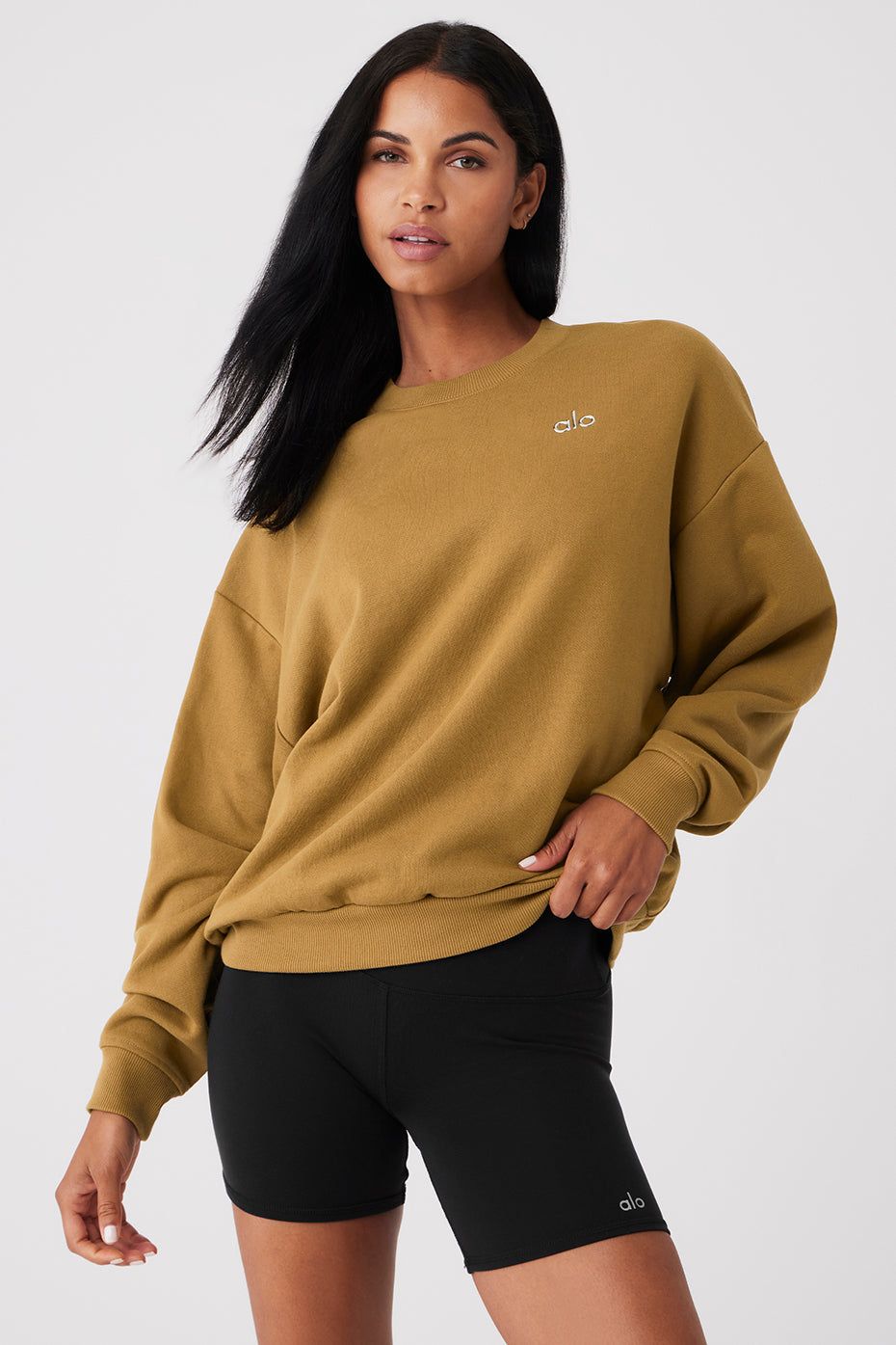 Accolade Crew Neck Pullover - Golden Olive Branch sold by Alo Yoga