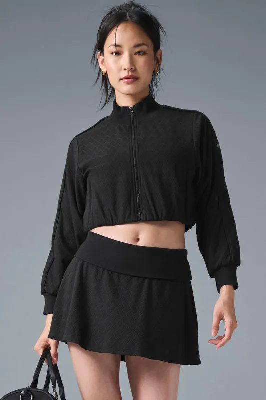 Cropped Doubles Only Full Zip Jacket - Black sold by Alo Yoga