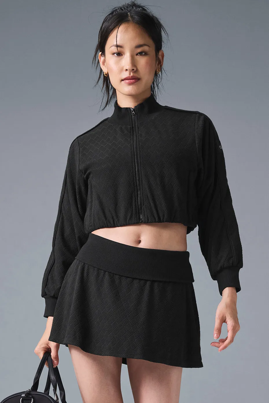 Cropped Doubles Only Full Zip Jacket - Black sold by Alo Yoga
