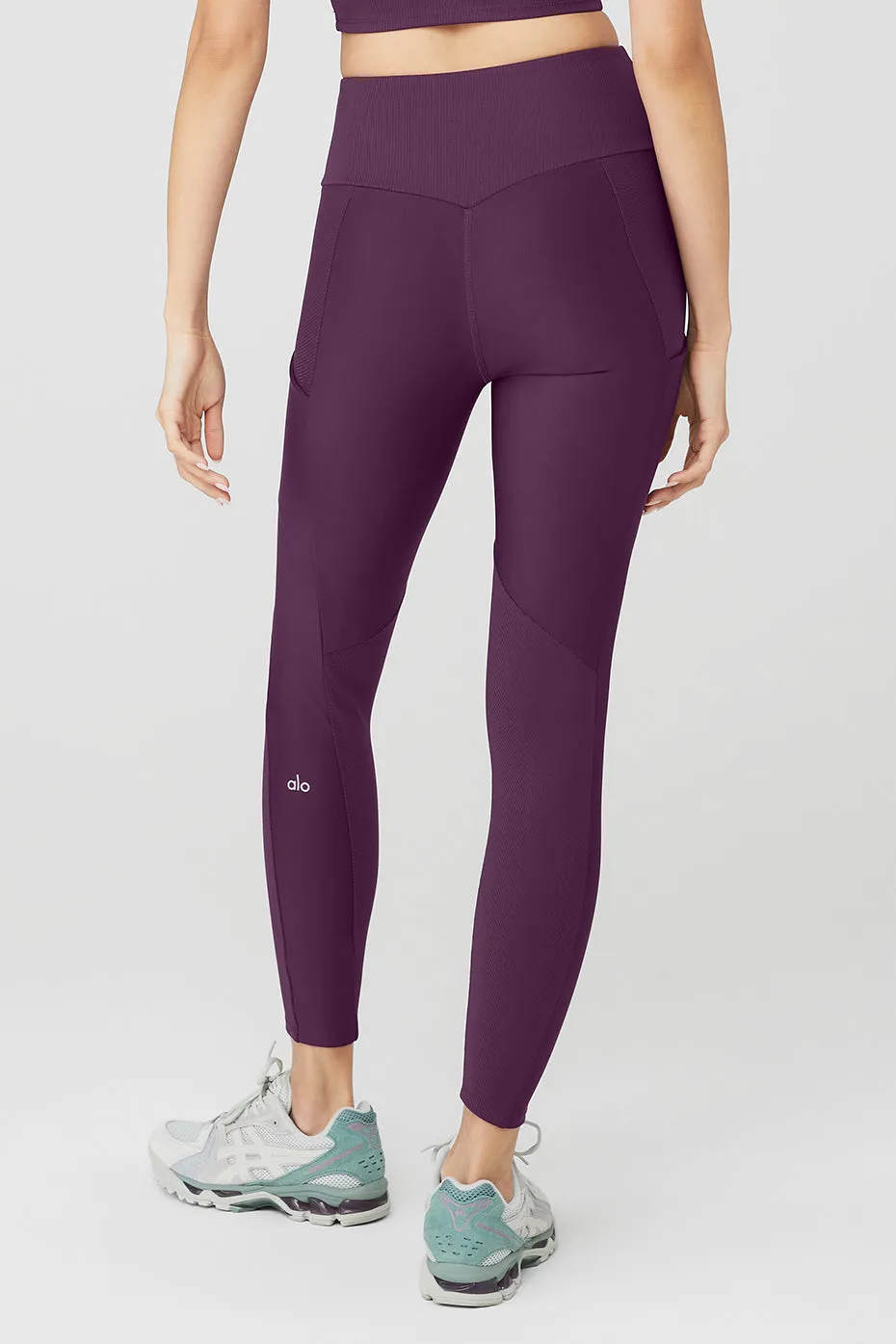 Ribbed Airlift High-Waist 7/8 Enchanted Legging - Dark Plum sold by Alo Yoga product image thumbnail 2