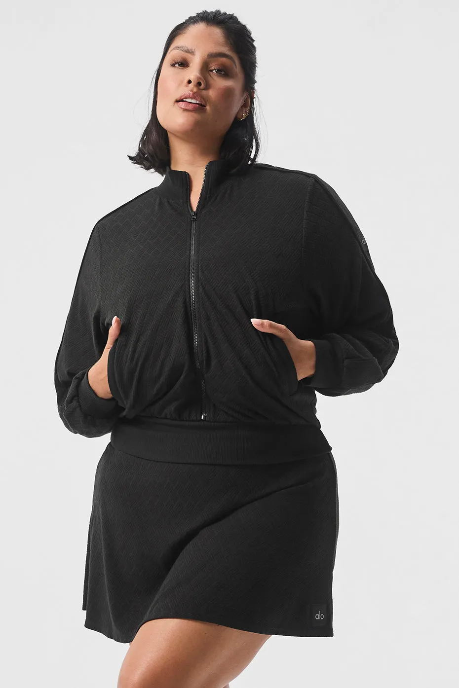 Cropped Doubles Only Full Zip Jacket - Black sold by Alo Yoga product image thumbnail 5