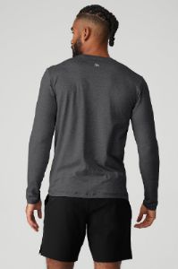 Conquer Reform Crewneck Long Sleeve - Dark Heather Grey sold by Alo Yoga