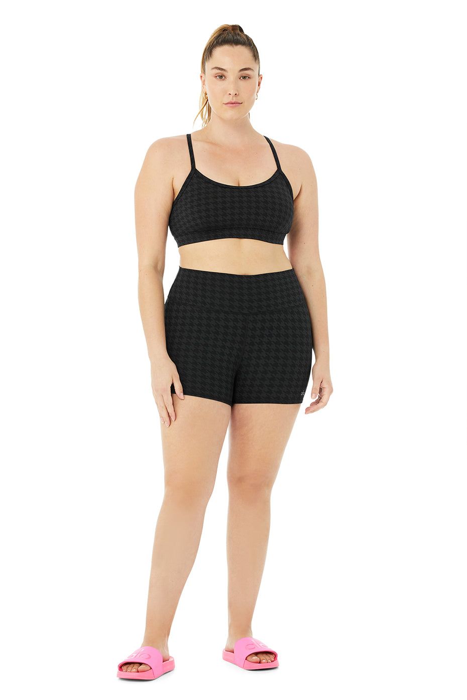 High-Waist Houndstooth Short - Black sold by Alo Yoga product image thumbnail 14