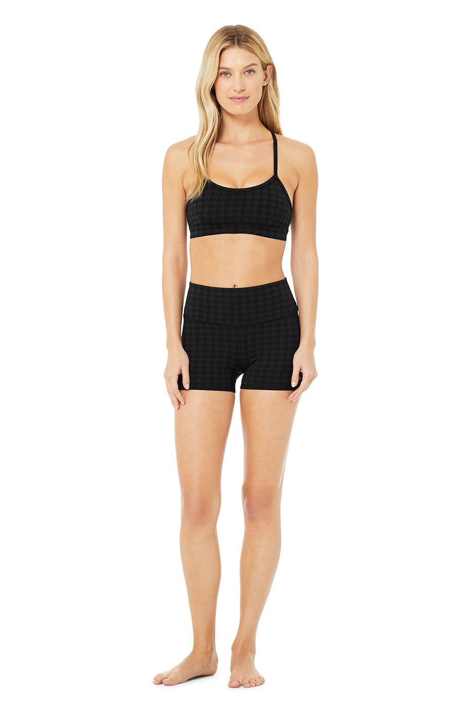 High-Waist Houndstooth Short - Black sold by Alo Yoga product image thumbnail 6