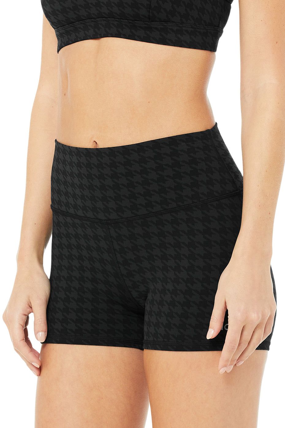 High-Waist Houndstooth Short - Black sold by Alo Yoga product image thumbnail 4