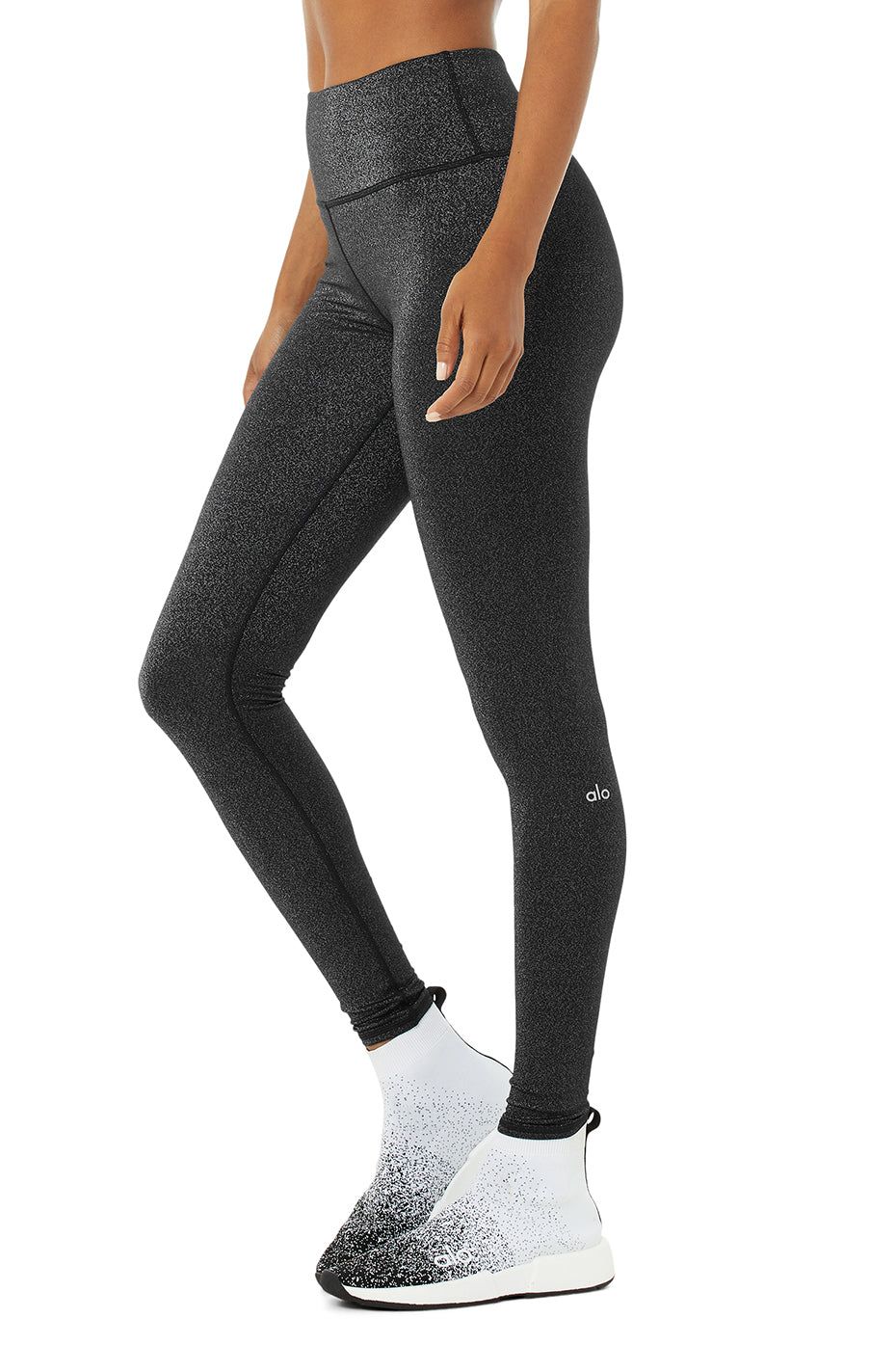 High-Waist Glitter Legging - Black/Silver sold by Alo Yoga product image thumbnail 3