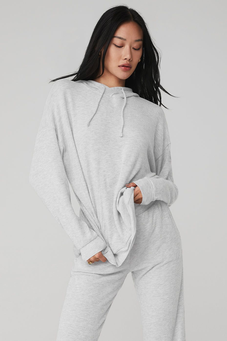 Alolux Cozy Hoodie - Athletic Heather Grey sold by Alo Yoga