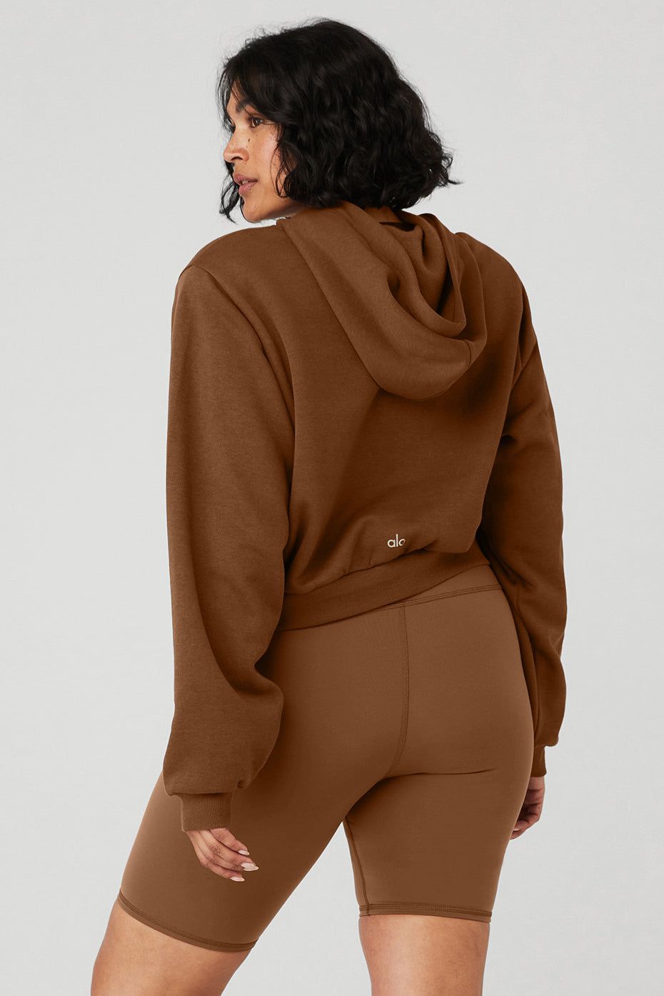 Cropped Headliner Shoulder Pad Hoodie - Cinnamon Brown sold by Alo Yoga product image thumbnail 6