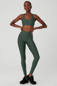 Airlift Advantage Racerback Bra & 7/8 High-Waist Airlift Legging Set - Dark Cactus sold by Alo Yoga