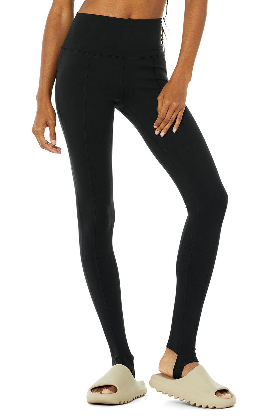 High-Waist Winter Warmth Plush Stirrup Legging - Black sold by Alo Yoga