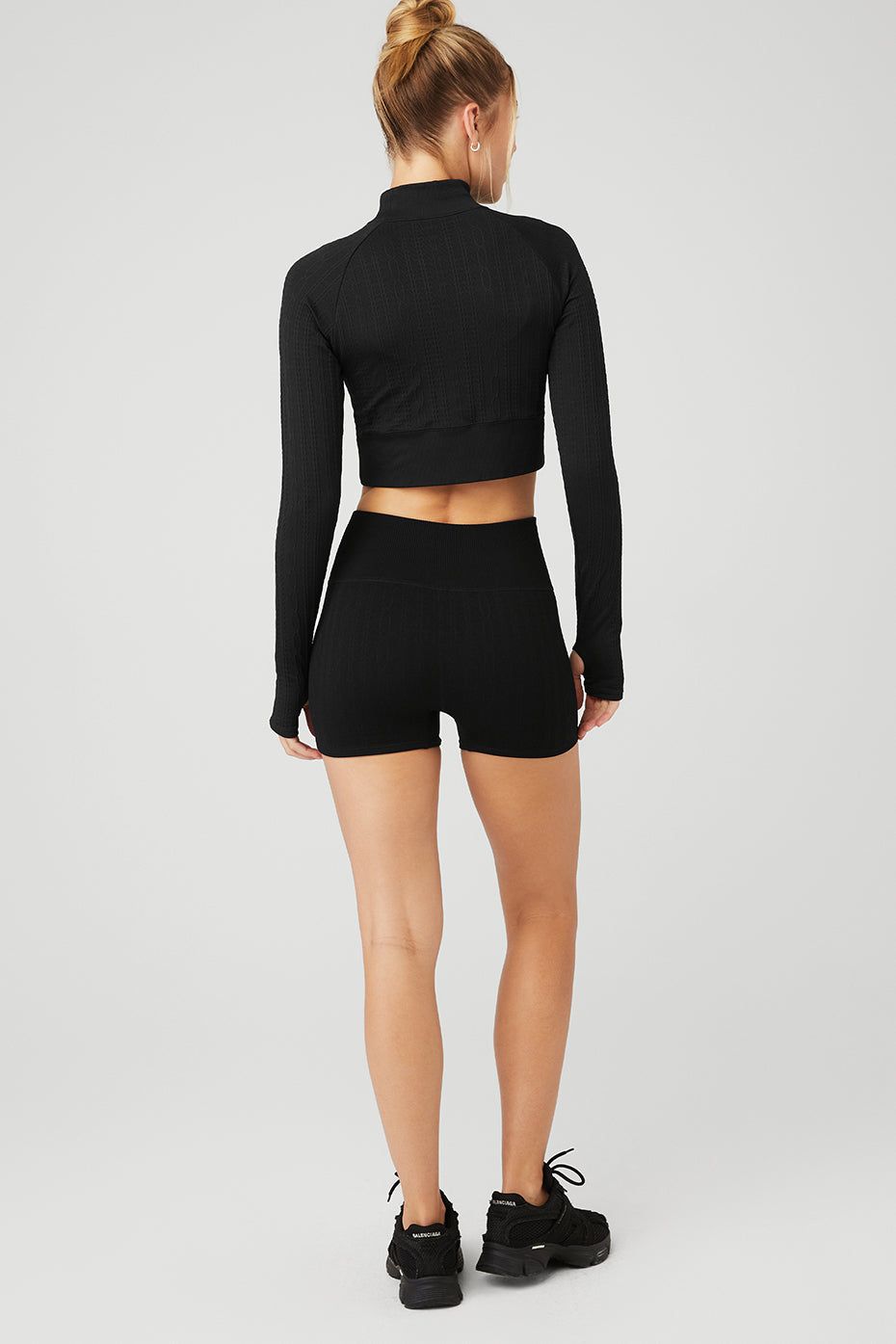 Seamless Cable Knit Long Sleeve Top & Seamless Cable Knit Hot Short Set sold by Alo Yoga product image thumbnail 2