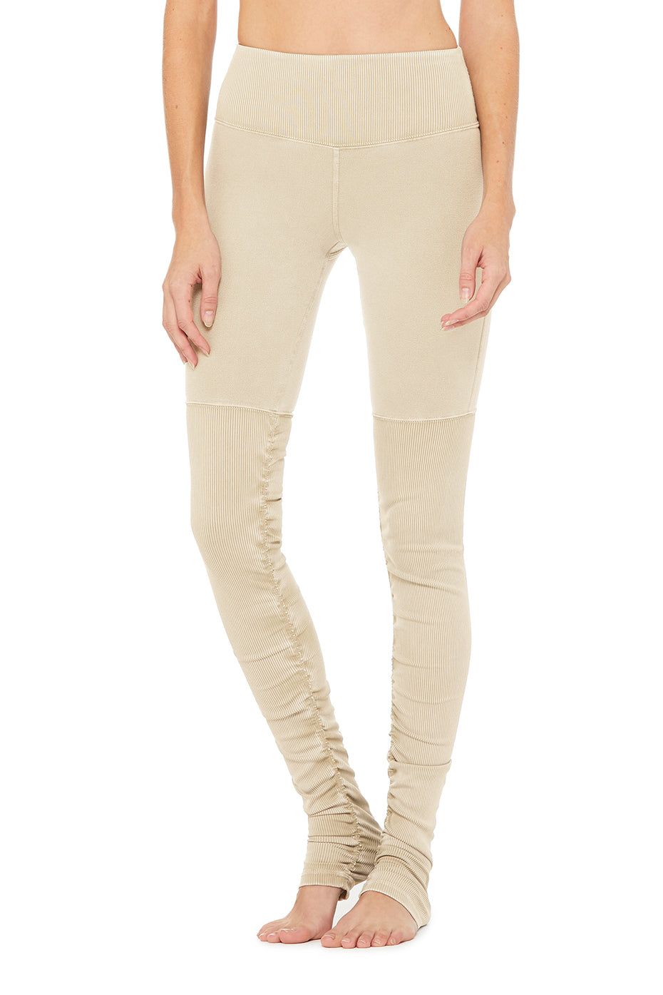High-Waist Alo Sueded Goddess Legging - Sandstone Wash sold by Alo Yoga