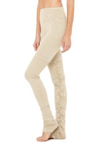High-Waist Alo Sueded Goddess Legging - Sandstone Wash sold by Alo Yoga