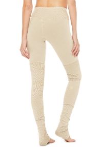 High-Waist Alo Sueded Goddess Legging - Sandstone Wash sold by Alo Yoga