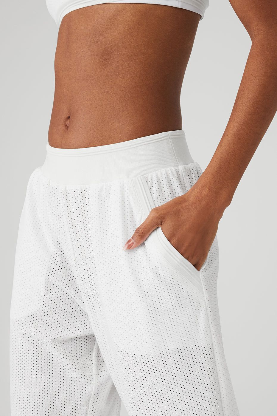Mesh All-Star Wide Leg Pant - White sold by Alo Yoga product image thumbnail 4