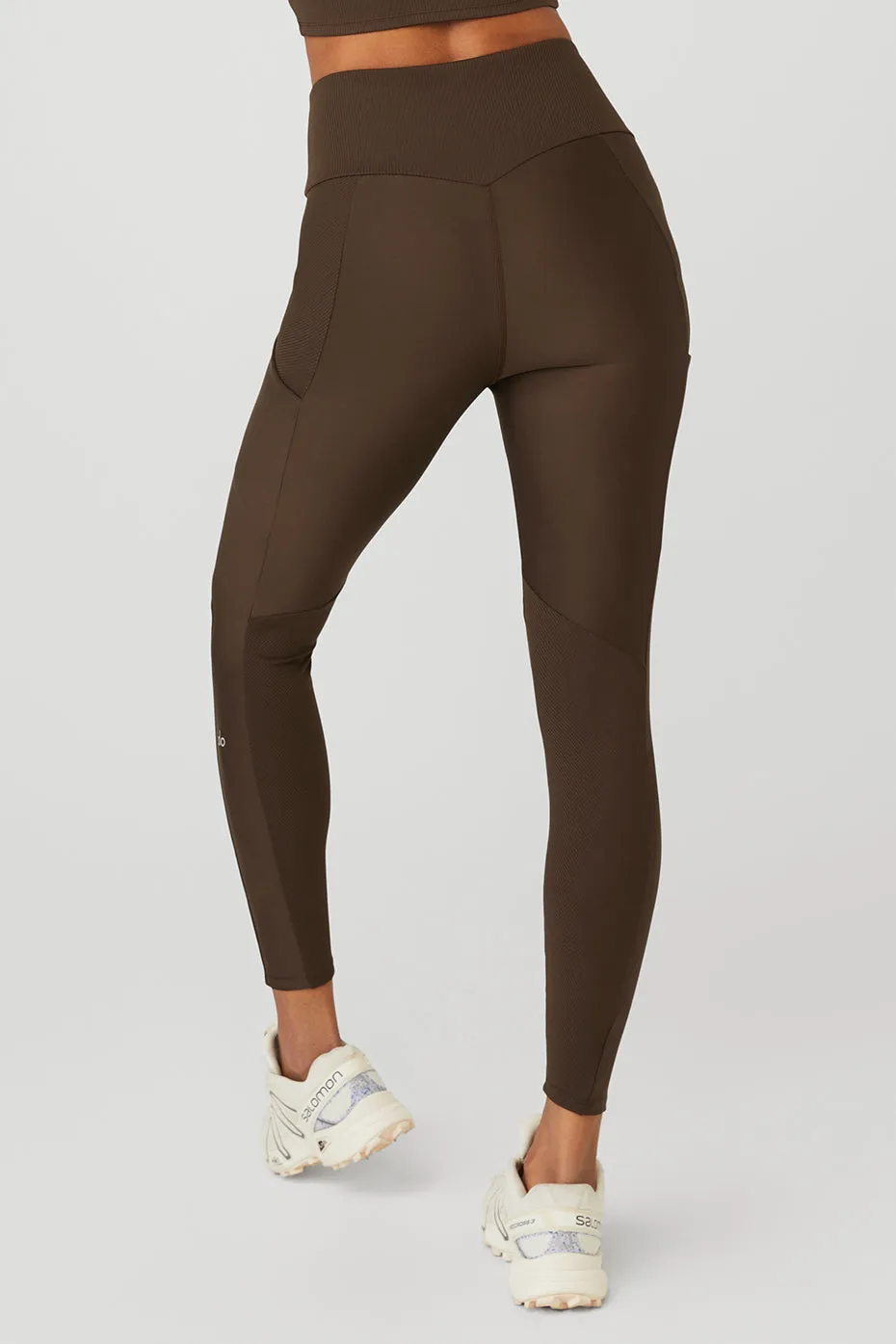 Ribbed Airlift High-Waist 7/8 Enchanted Legging - Espresso sold by Alo Yoga product image thumbnail 2
