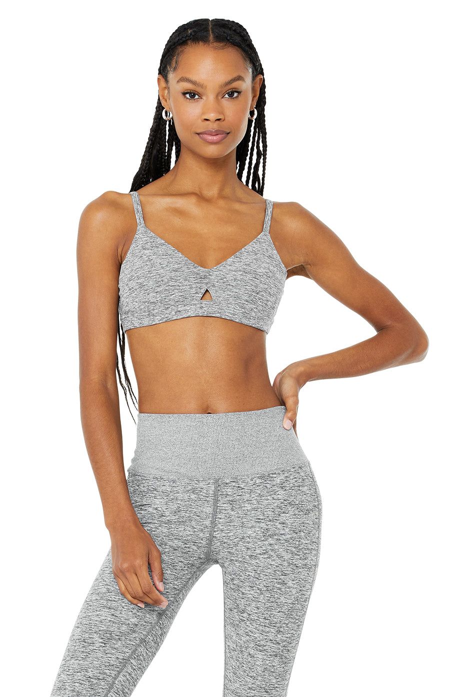 Alosoft Lounge Bra - Dove Grey Heather sold by Alo Yoga