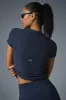 Ribbed Sea Coast Tee - Navy sold by Alo Yoga