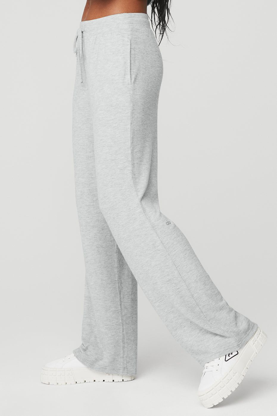 Alolux High-Waist Soho Wide Leg Pant - Athletic Heather Grey sold by Alo Yoga product image thumbnail 2