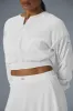 Cropped Micro Plisse Jacket - White sold by Alo Yoga