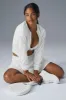 Cropped Micro Plisse Jacket - White sold by Alo Yoga
