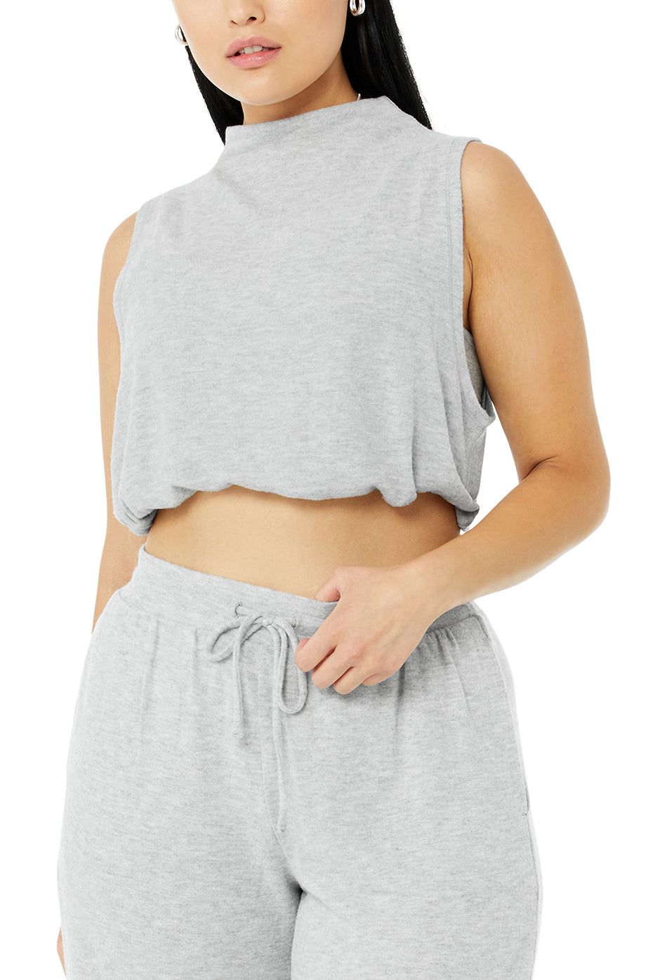 Alolux High-Waist Soho Wide Leg Pant - Athletic Heather Grey sold by Alo Yoga product image thumbnail 9