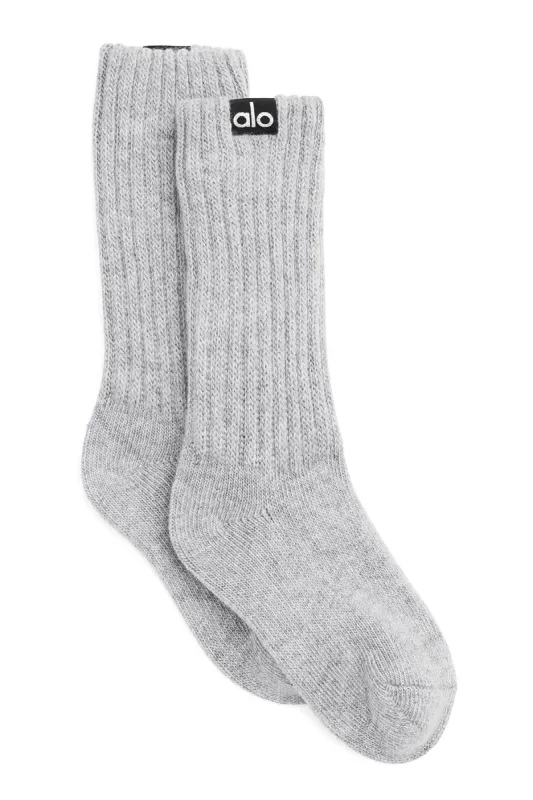 Women's Cashmere Jet Set Sock - Dove Grey Heather sold by Alo Yoga