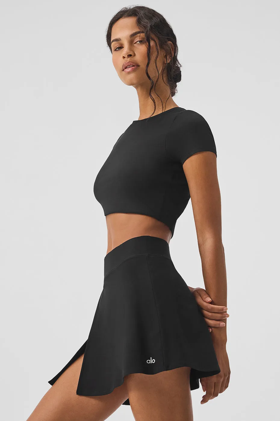 Alosoft Cropped Backspin Short Sleeve - Black sold by Alo Yoga product image thumbnail 3