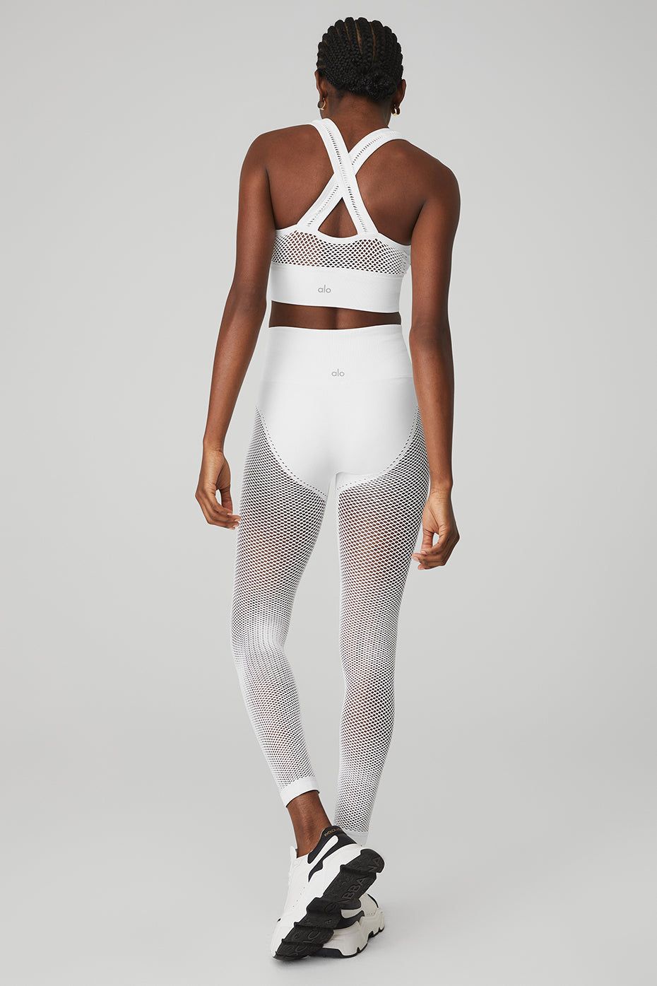 Seamless Open Air Bra & Seamless High-Waist 7/8 Limitless Open Air Legging Set - White sold by Alo Yoga product image thumbnail 3