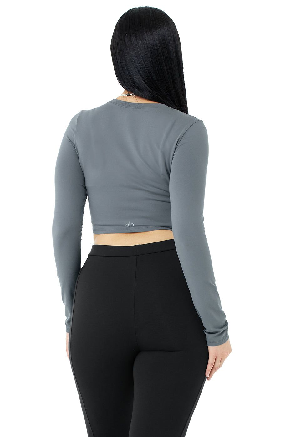Alosoft Crop Finesse Long Sleeve - Steel Blue sold by Alo Yoga product image thumbnail 6